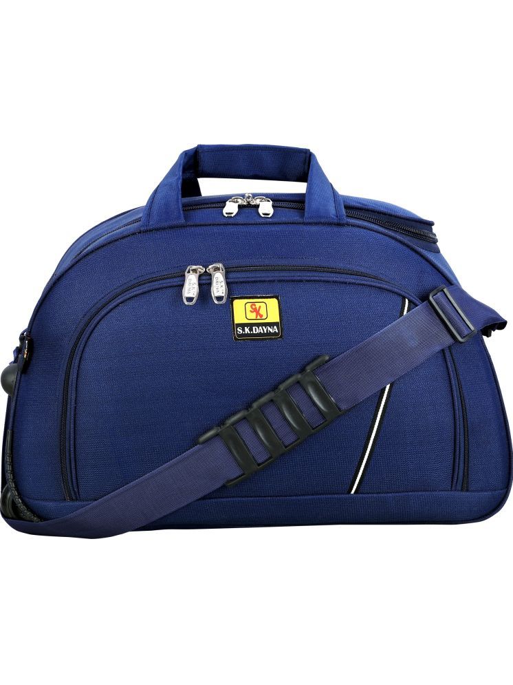     			S.K.DAYNA 50 Ltrs Blue Polyester Duffle Trolley