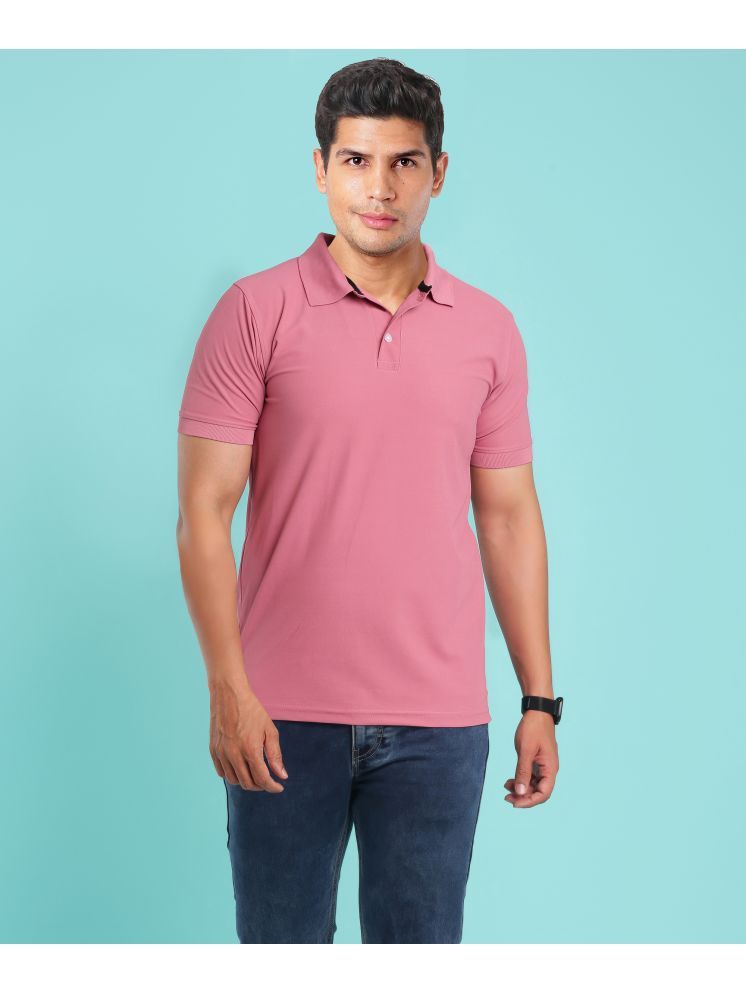     			SMMARTZ Pack of 1 Polyester Regular Fit Solid Half Sleeves Men's Polo T Shirt ( Pink )