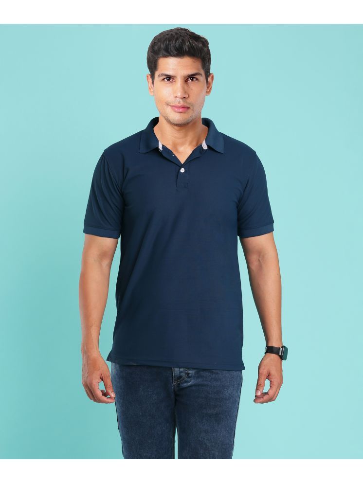     			SMMARTZ Pack of 1 Polyester Regular Fit Solid Half Sleeves Men's Polo T Shirt ( Navy Blue )