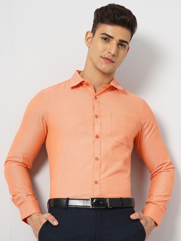     			The Indian Garage Co. Poly Cotton Slim Fit Full Sleeves Men's Formal Shirt - Orange ( Pack of 1 )