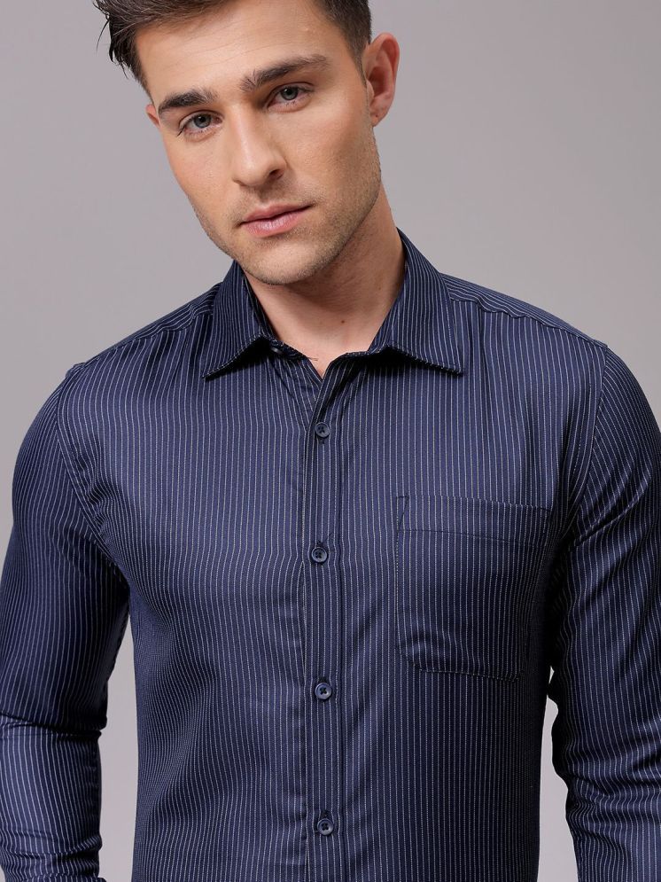     			The Indian Garage Co. Poly Cotton Slim Fit Full Sleeves Men's Formal Shirt - Navy ( Pack of 1 )