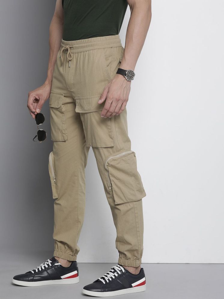     			The Indian Garage Co. Regular Flat Men's Cargos - Khaki ( Pack of 1 )