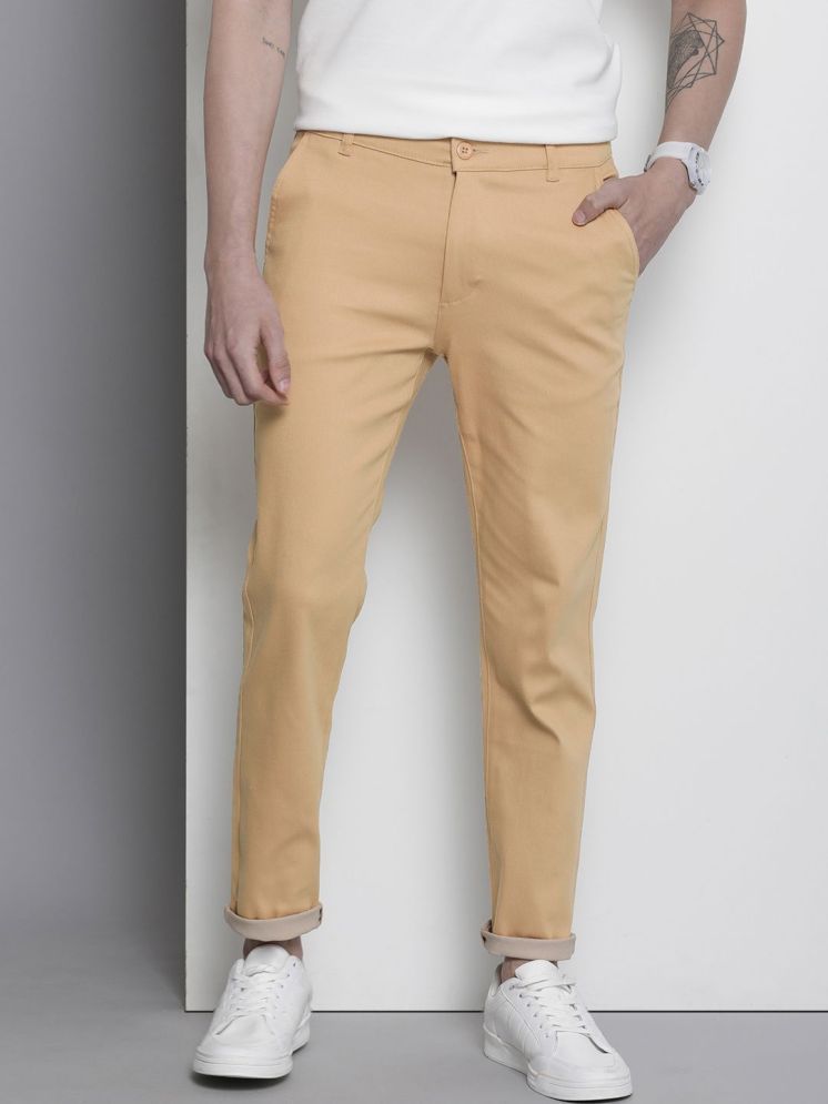     			The Indian Garage Co. Slim Flat Men's Chinos - Tan ( Pack of 1 )