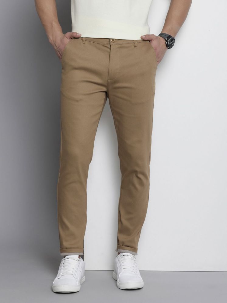     			The Indian Garage Co. Slim Flat Men's Chinos - Khaki ( Pack of 1 )