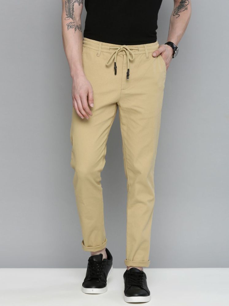     			The Indian Garage Co. Slim Flat Men's Chinos - Beige ( Pack of 1 )