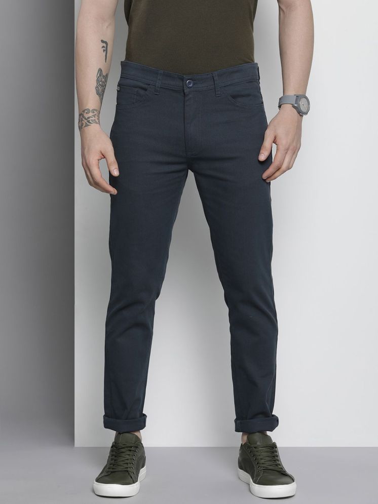     			The Indian Garage Co. Slim Flat Men's Chinos - Navy Blue ( Pack of 1 )