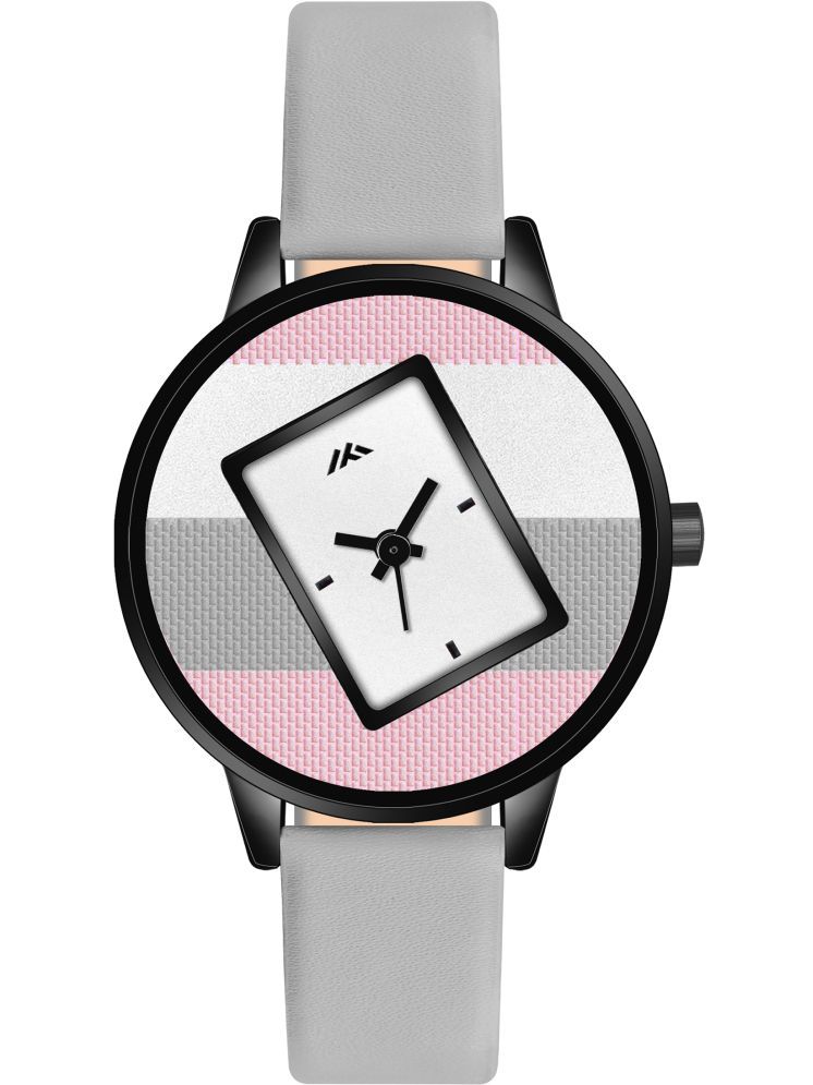     			Trex Light Grey PU Analog Womens Watch