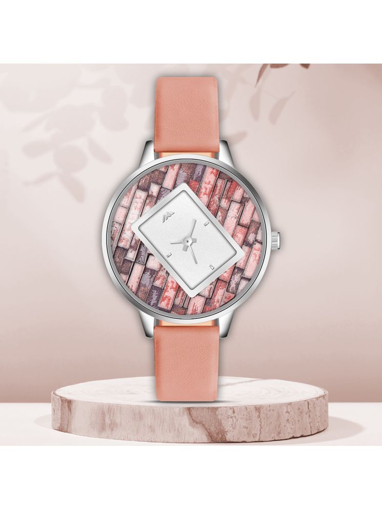     			Trex Orange PU Analog Womens Watch