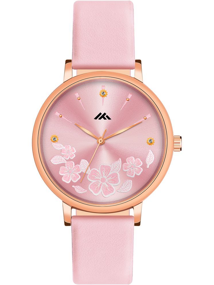     			Trex Pink PU Analog Womens Watch