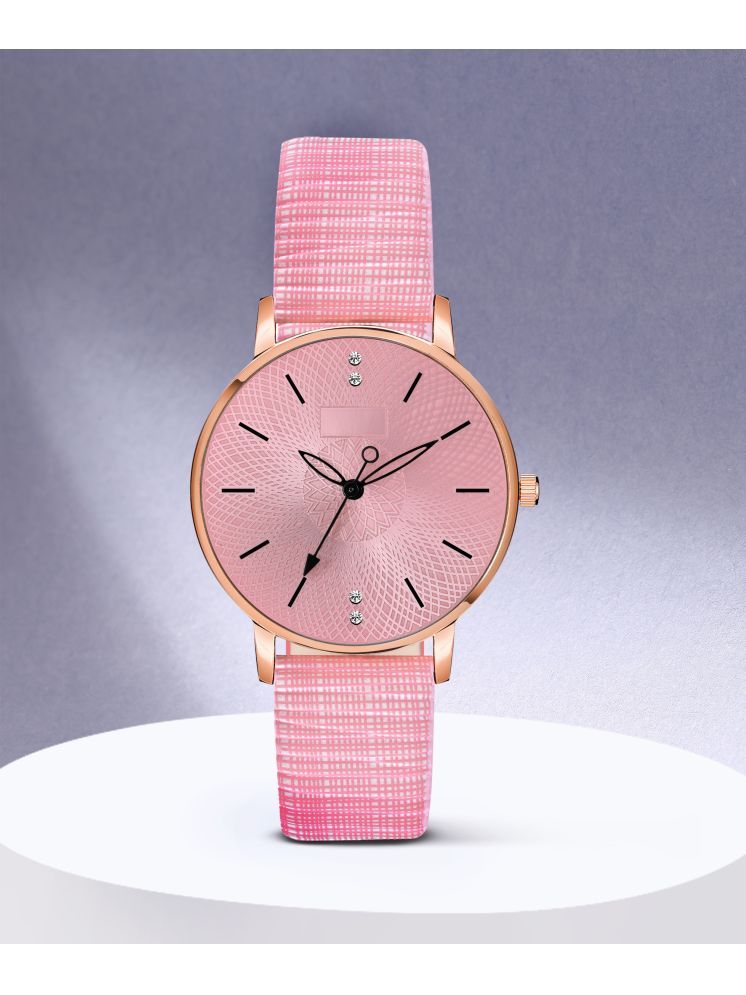     			Trex Pink PU Analog Womens Watch