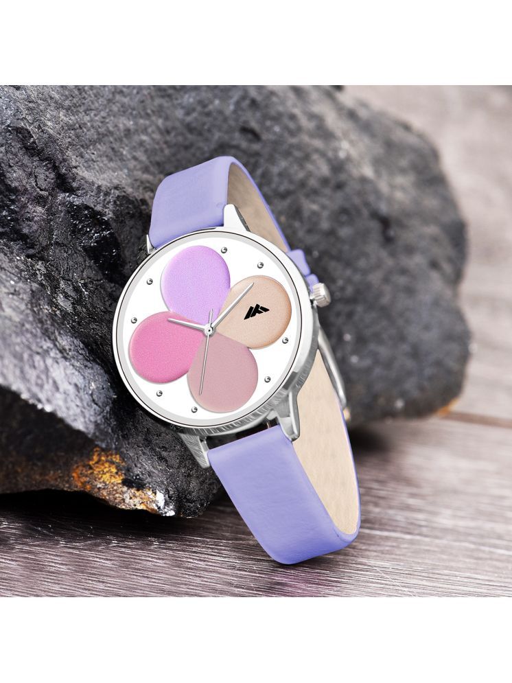     			Trex Purple PU Analog Womens Watch