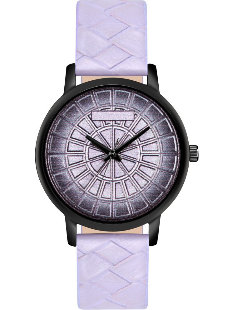     			Trex Purple PU Analog Womens Watch