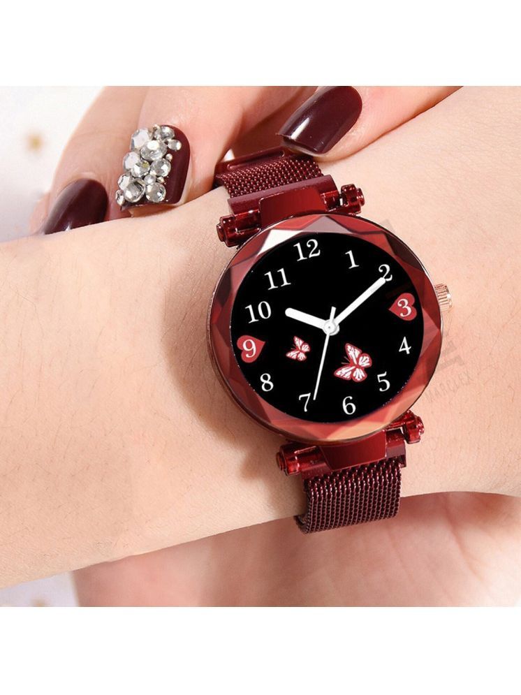     			Trex Red Fabric Analog Womens Watch