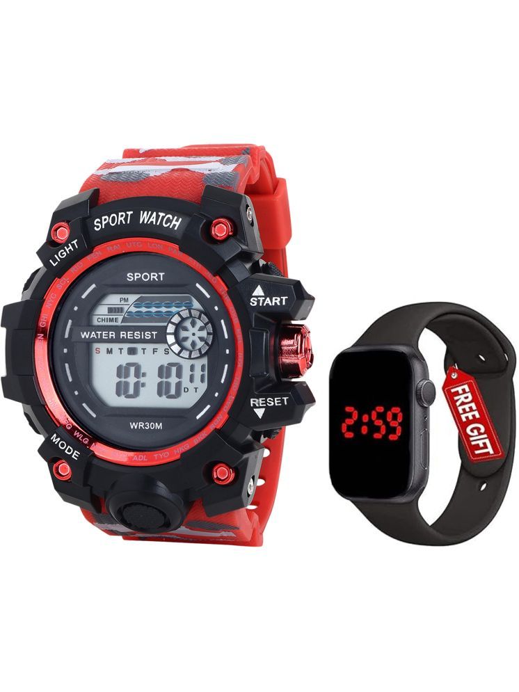     			Trex Red Silicon Digital Men's Watch