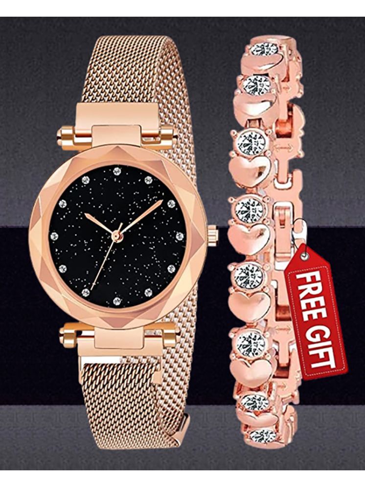     			Trex Rose Gold Fabric Analog Men's Watch