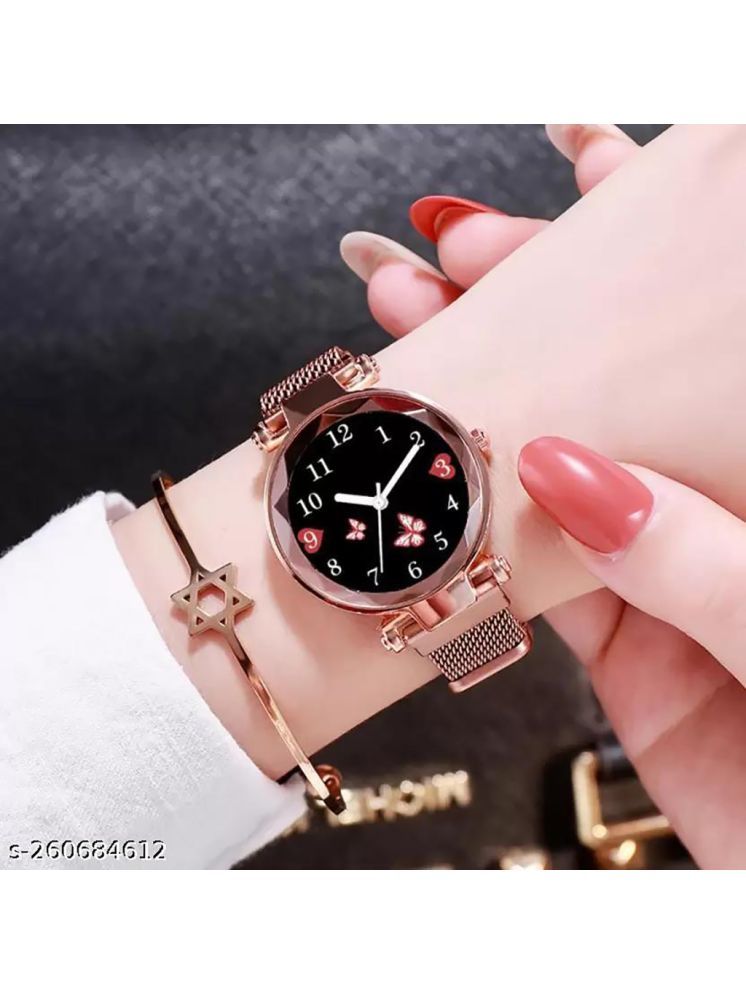     			Trex Rose Gold Fabric Analog Womens Watch