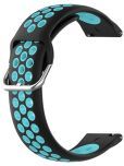 ACM Watch Strap Silicone Belt 22mm compatible with Fastrack Styler Classic Smartwatch Breatheable Dual Color Dot Band Black with Blue