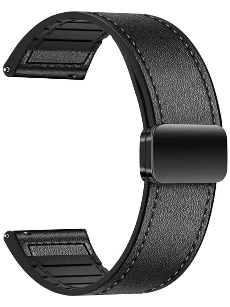     			ACM Watch Strap Leather Magnetic Silicone 22mm compatible with Fastrack Radiant Fx3 Smartwatch Belt Luxury Band Black