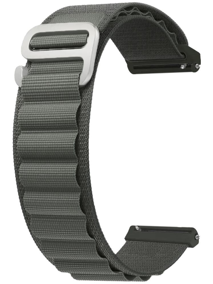     			ACM Watch Strap Nylon 22mm compatible with Fastrack Radiant Fx3 Smartwatch Sports Hook Band Grey