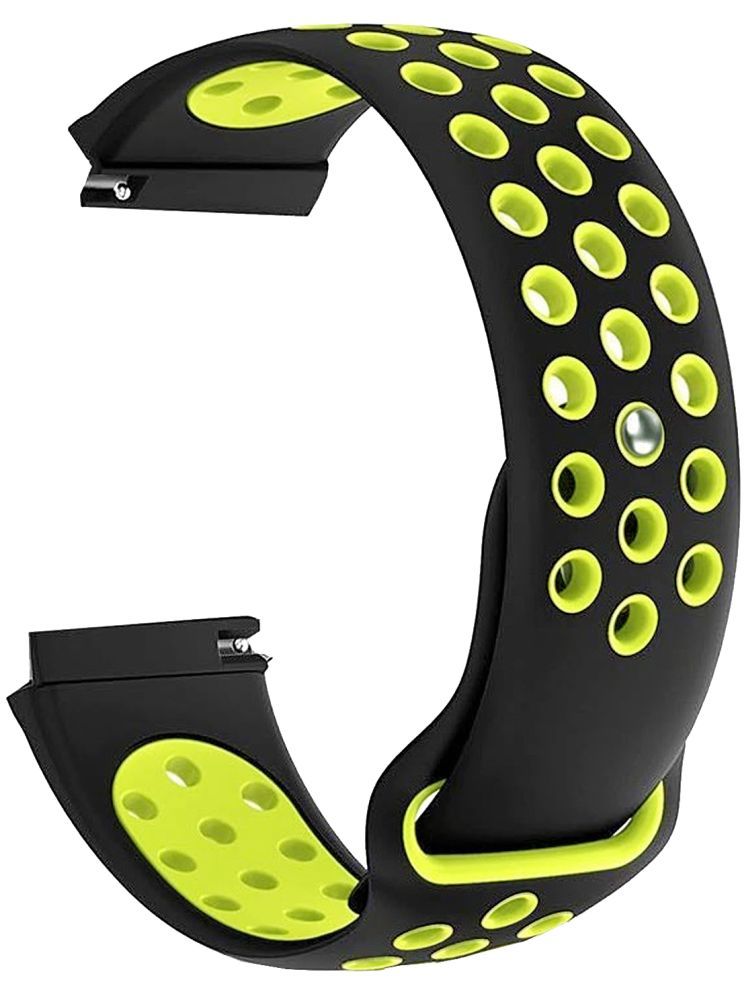     			ACM Watch Strap Silicone Belt 22mm compatible with Fastrack Styler Fs2 Pro Smartwatch Sports Dot Band Black with Neon Green