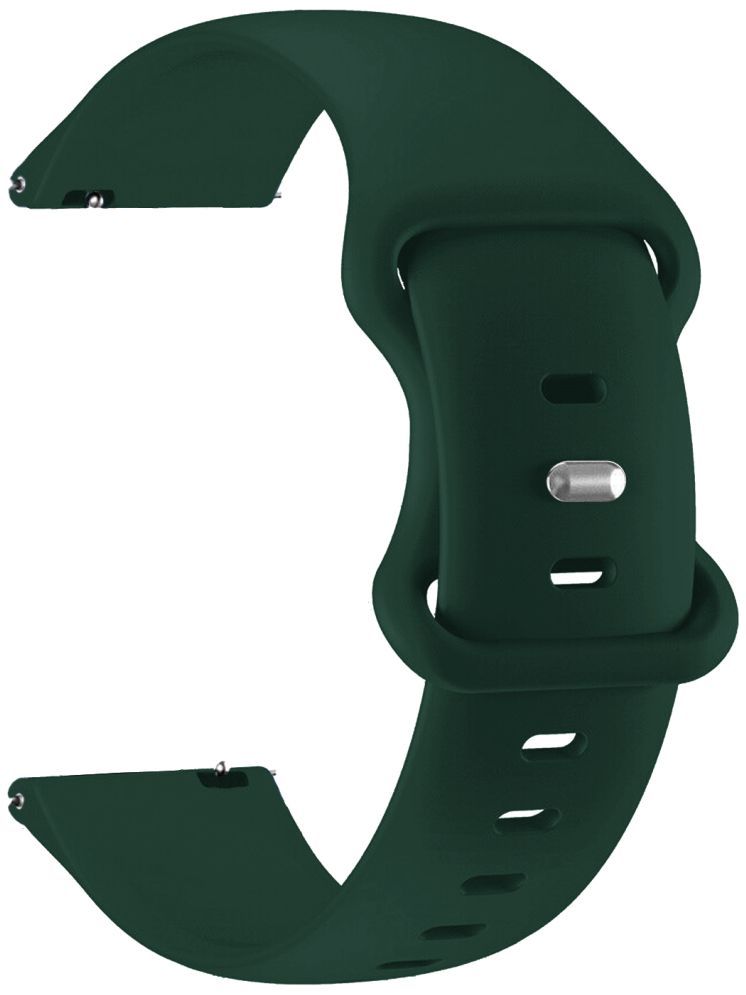     			ACM Watch Strap Silicone Belt 22mm compatible with Timex Iconnect Go Plus Smartwatch Sports Dual Closure Band Dark Green