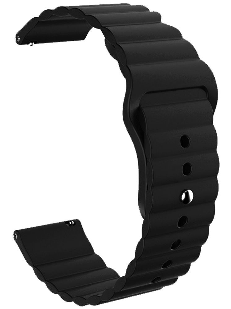     			ACM Watch Strap Wave Design Silicone Belt 22mm compatible with Acwo Fwit Go-On Ultra Smartwatch Sports Band Black