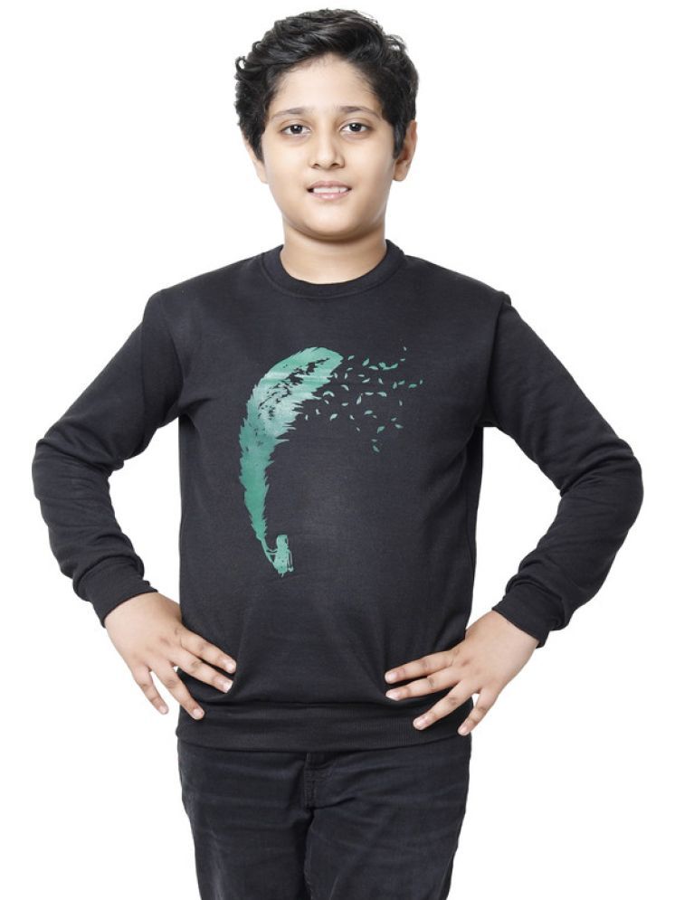     			IndiWeaves Pack of 1 Boys Fleece Sweatshirt ( Black )