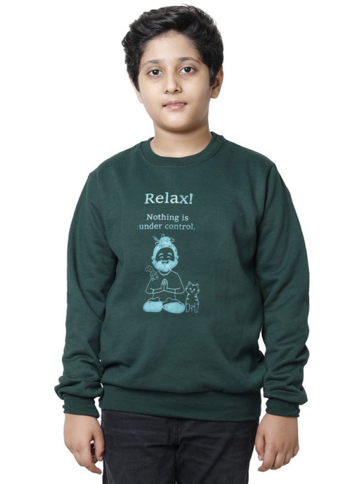     			IndiWeaves Pack of 1 Boys Fleece Sweatshirt ( Green )