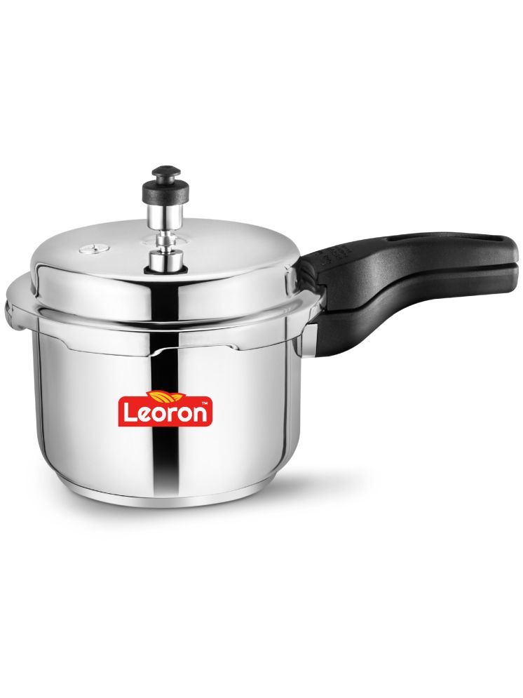     			LEORON Non Stick Stainless Steel Outer Lid OuterLid Pressure Cooker Induction Bottom Bakelite Handle 3 L