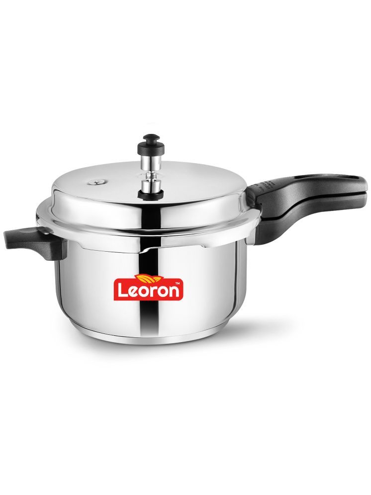     			LEORON Non Stick Stainless Steel Outer Lid OuterLid Pressure Cooker Induction Bottom Bakelite Handle 5 L