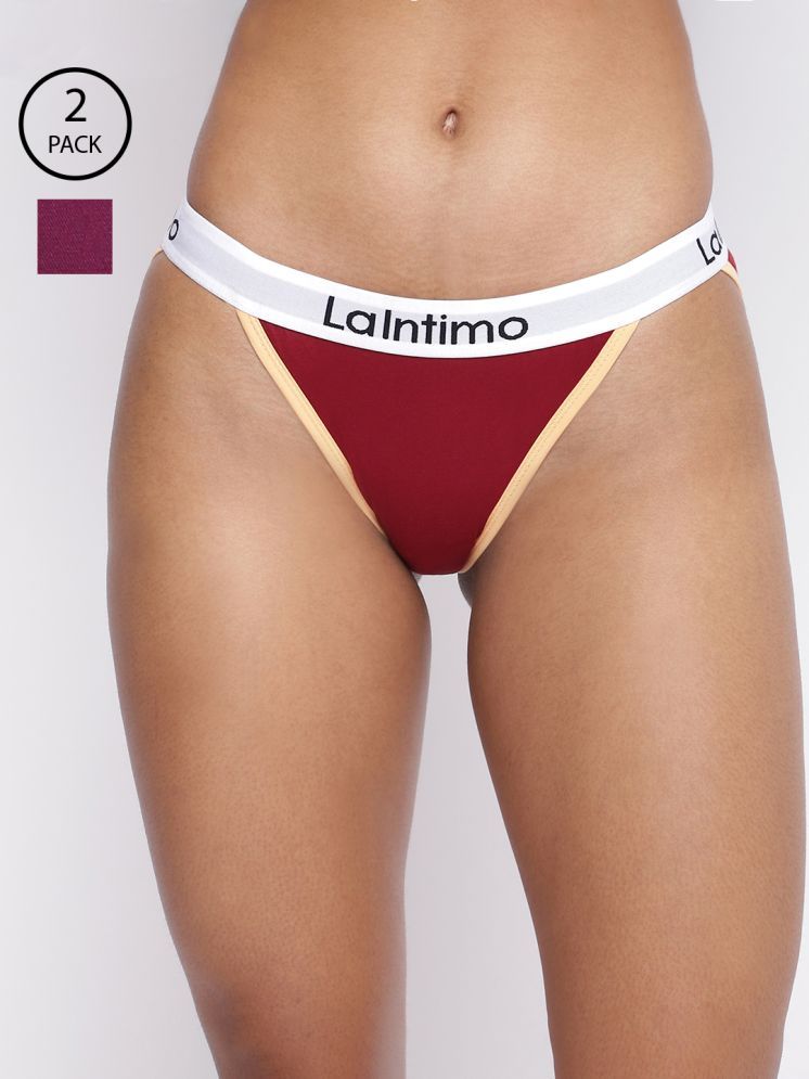     			La Intimo Pack of 2 Cotton Lycra Briefs For Women ( Multicolor5 )