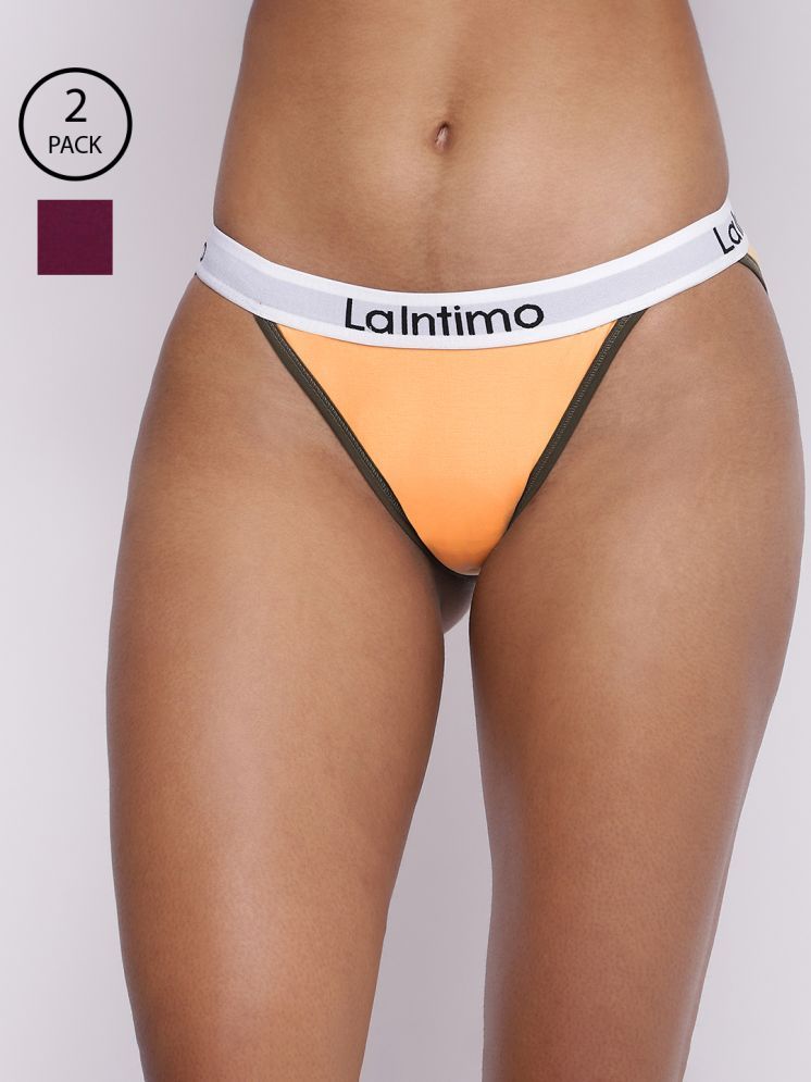     			La Intimo Pack of 2 Cotton Lycra Briefs For Women ( Multicolor7 )