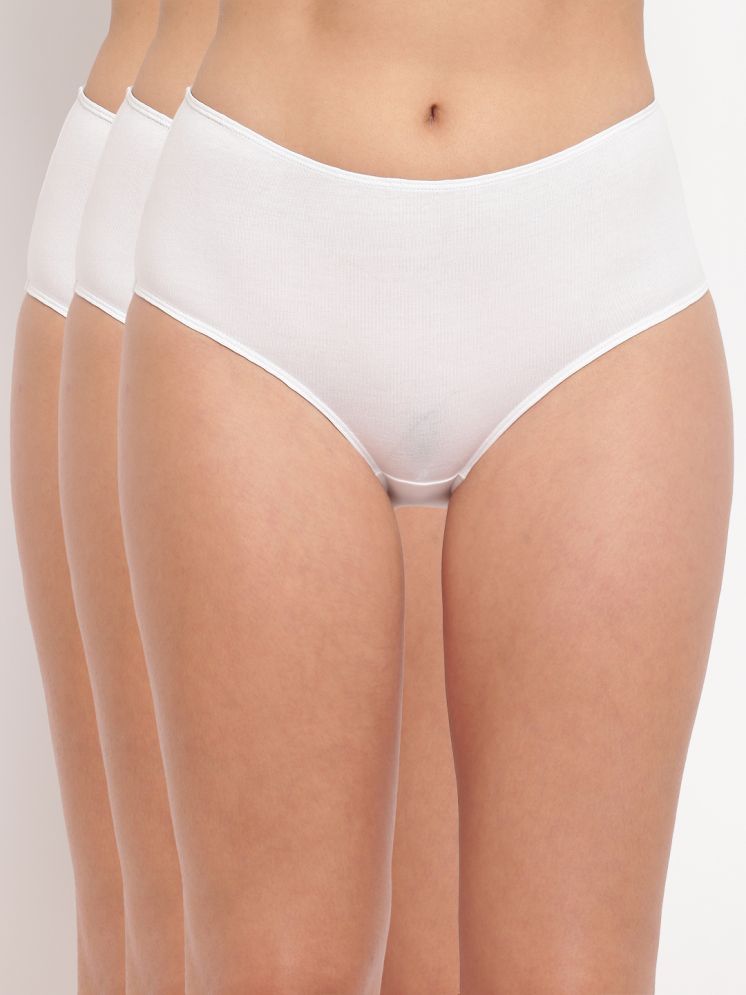     			La Intimo Pack of 3 Cotton Lycra Briefs For Women ( White )