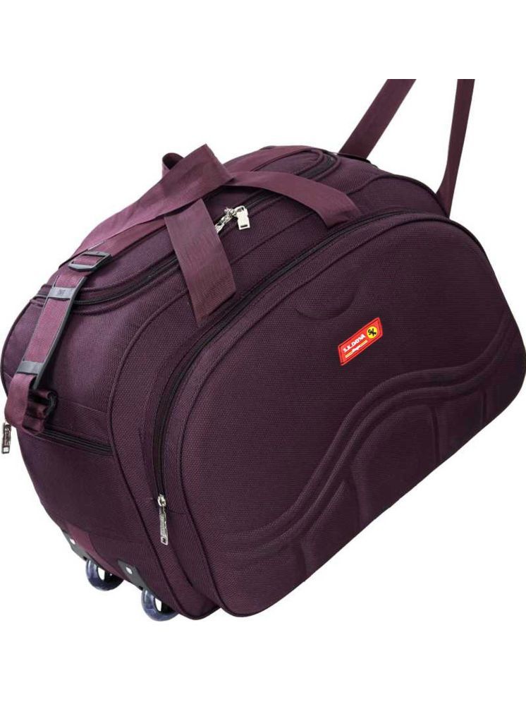     			S.K.DAYNA 40 Ltrs Purple Polyester Duffle Trolley