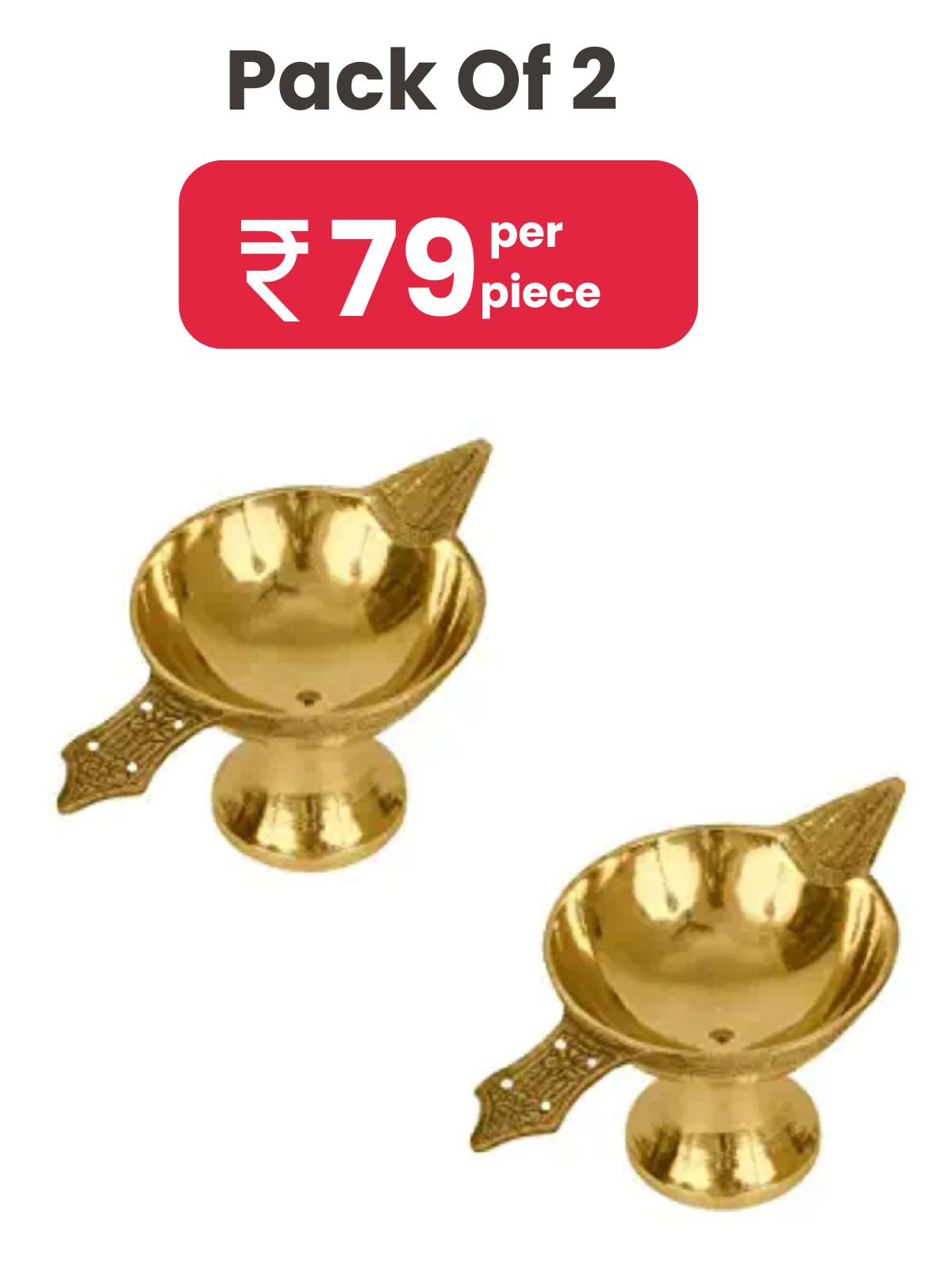     			DvR ClicK - Brass Pooja Deep ( Pack of 2 )