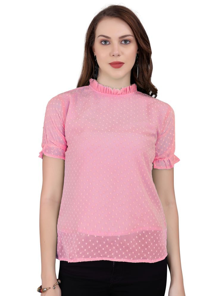     			Sidhidata Pink Georgette Women's A-Line Top ( Pack of 1 )