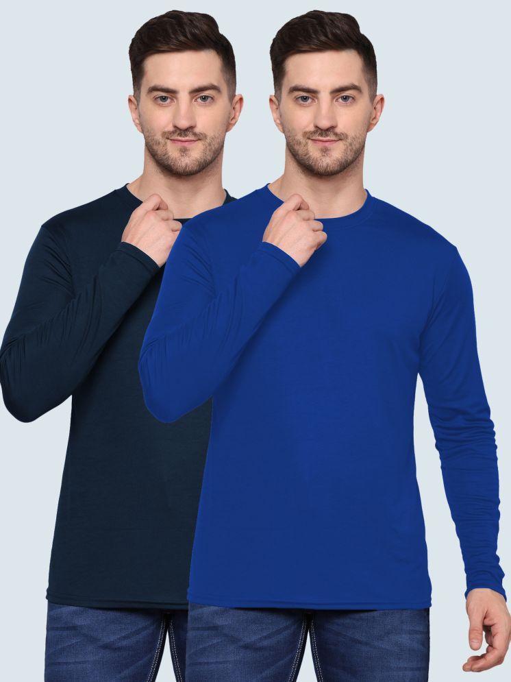     			TQH Polyester Regular Fit Solid Full Sleeves Men's Round T-Shirt - Multicolor1 ( Pack of 2 )