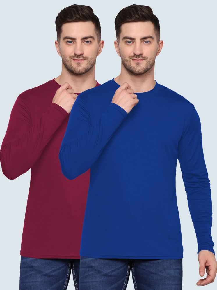     			TQH Polyester Regular Fit Solid Full Sleeves Men's Round T-Shirt - Multicolor13 ( Pack of 2 )