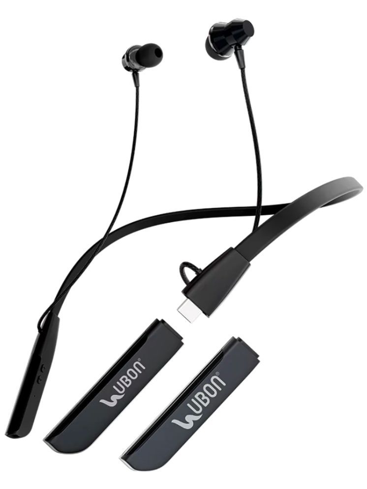     			UBON CL35 1000HSTANDBY Bluetooth Bluetooth Neckband In Ear 100 Hours Playback Active Noise cancellation IPX4(Splash & Sweat Proof) Black