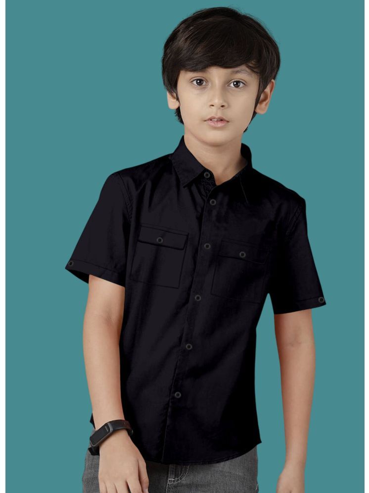     			VTEXX Pack of 1 Boys Cotton Blend Half Sleeves Shirt ( Black )