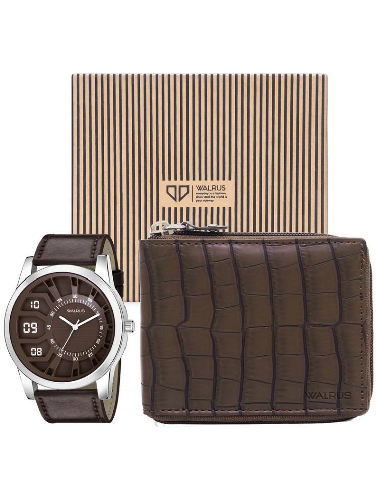     			Walrus Brown PU Analog Men's Watch