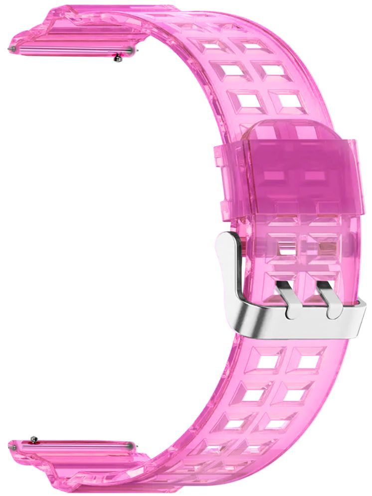     			ACM Watch Strap Silicone Transparent Design 22mm compatible with Timex Iconnect Go Plus Smartwatch Classy Band Pink