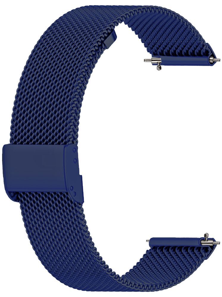     			ACM Watch Strap Steel Metal 20mm compatible with Fastrack Noir Pro Smartwatch Adjustable Belt Chain Band Blue