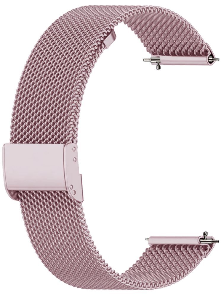     			ACM Watch Strap Steel Metal 22mm compatible with Timex Calling Ace Smartwatch Adjustable Belt Chain Band Rose Pink