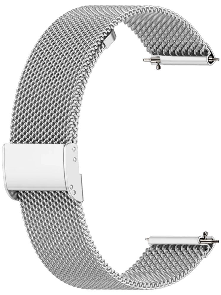     			ACM Watch Strap Steel Metal 22mm compatible with Boat Wave Call 2 Plus Smartwatch Adjustable Belt Chain Band Silver