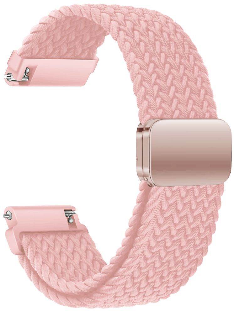     			ACM Watch Strap Woven Braided Magnetic 22mm compatible with Acwo Fwit Go-On Ultra Smartwatch Adjustable Belt Band Pink