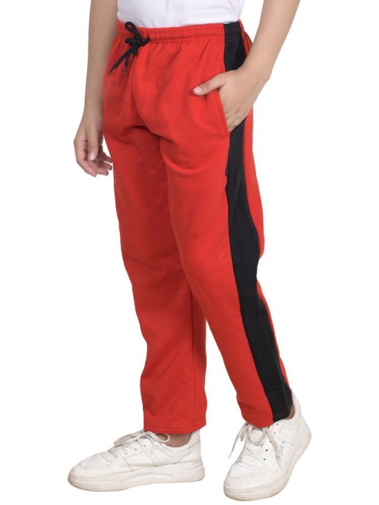     			IndiWeaves Pack of 1 Boys Fleece Trackpant ( Red )