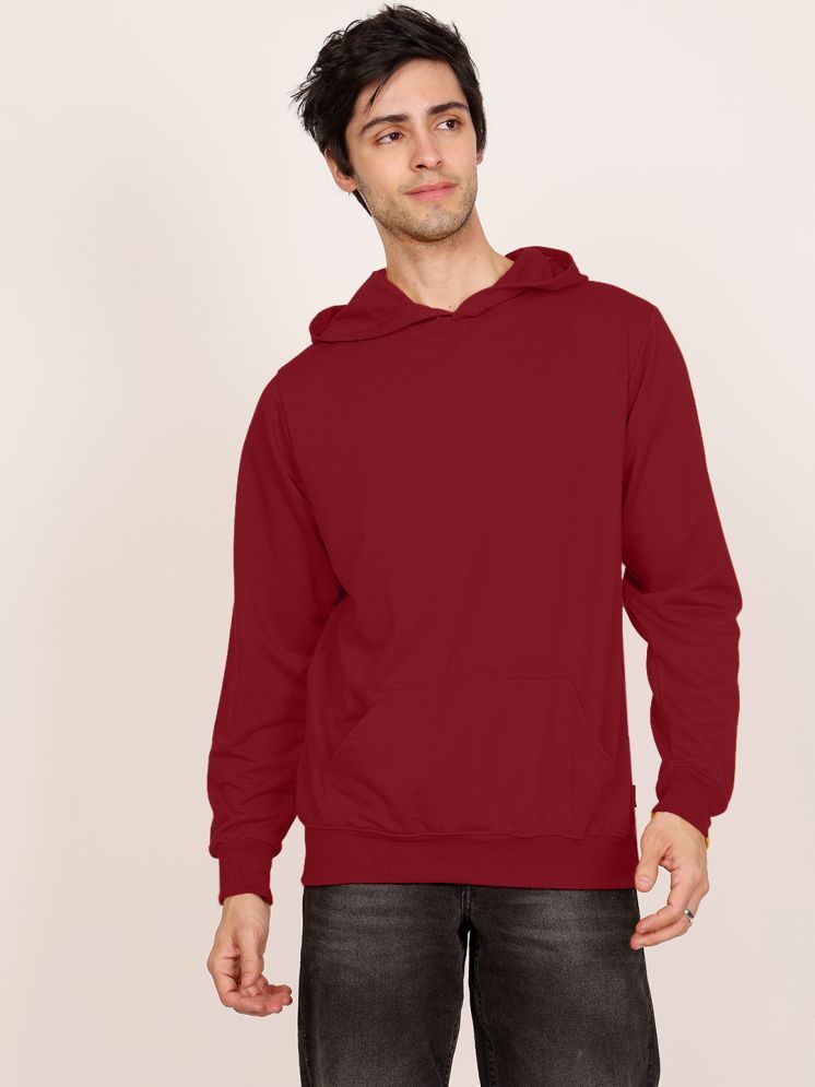     			Leotude Fleece Hooded Men's Sweatshirt - Maroon ( Pack of 1 )