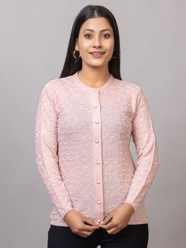     			MISDYNAMIC Woollen Round Neck Women's Cardigans Dress - Pink ( Single )