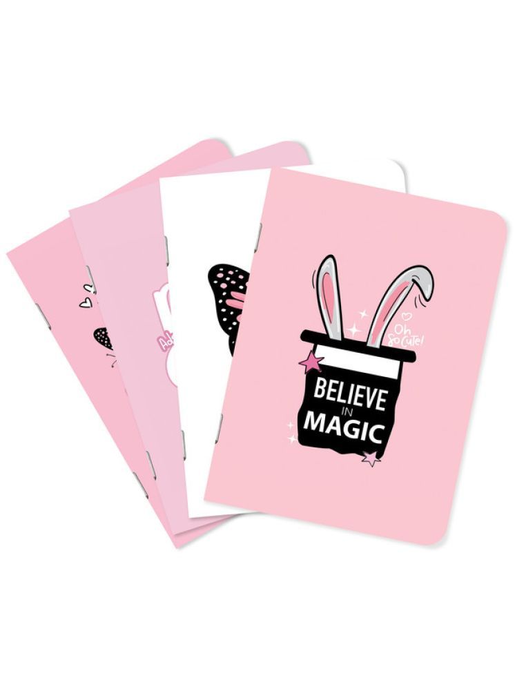     			Sketchfab A5 Handy Cute Unruled, Plain, Motivational Phrases notebooks for Everyone Set of 4 for doodling, Writing Notebooks - Matte Finished - Journal Diary Gift.(60 * 4=240 80 GSM Pages)(Believe in Magic)